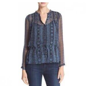 Rebecca Taylor Silk Snake Print Blouse Size 2